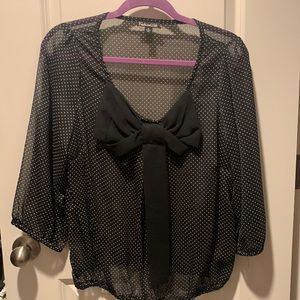 Sheer black n white top